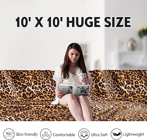 Miniatura 3 de MACEVIA Manta California King para cama, manta suave grande de 120 x 120 pulgadas, forro polar de franela gigante que se adapta a toda la familia y