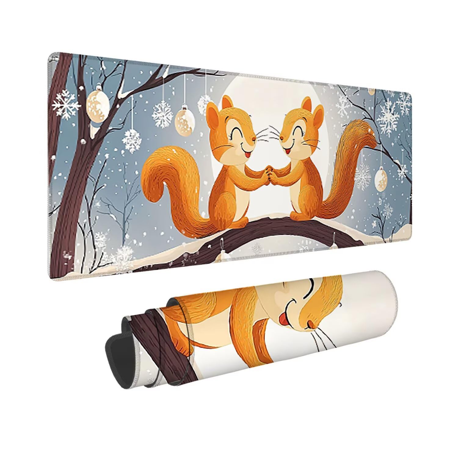 Podkładka pod mysz dla graczy, XXL, 1400 x 600 mm, wodoodporna i antypoślizgowa, duża podkładka na stół do biura i domu, poprawia precyzję i prędkość, akcesoria gamingowe (wiewiórka) V-761