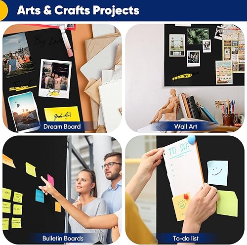 Miniatura 3 de Vanhench Papel de regalo negro de 36 x 1500 pulgadas (125 pies), rollo de papel kraft de color sólido para tablón de anuncios, construcción de