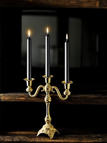 Miniatura 6 de Alisveristime Portavelas de 3 brazos, candelabro decorativo Zamac para decoración elegante del hogar, capacidad para 3 velas, requiere montaje
