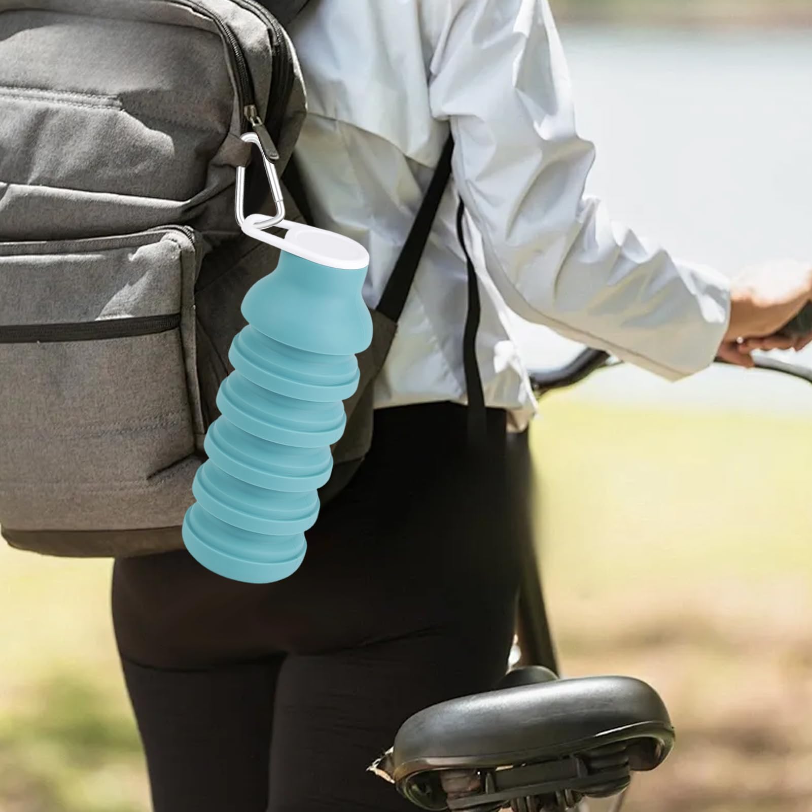 Vaso Plegable De Silicona De 600 Ml - Taza De Café Portátil Para Senderismo Y Viajes | Botella De Agua Reutilizable Con Tapa