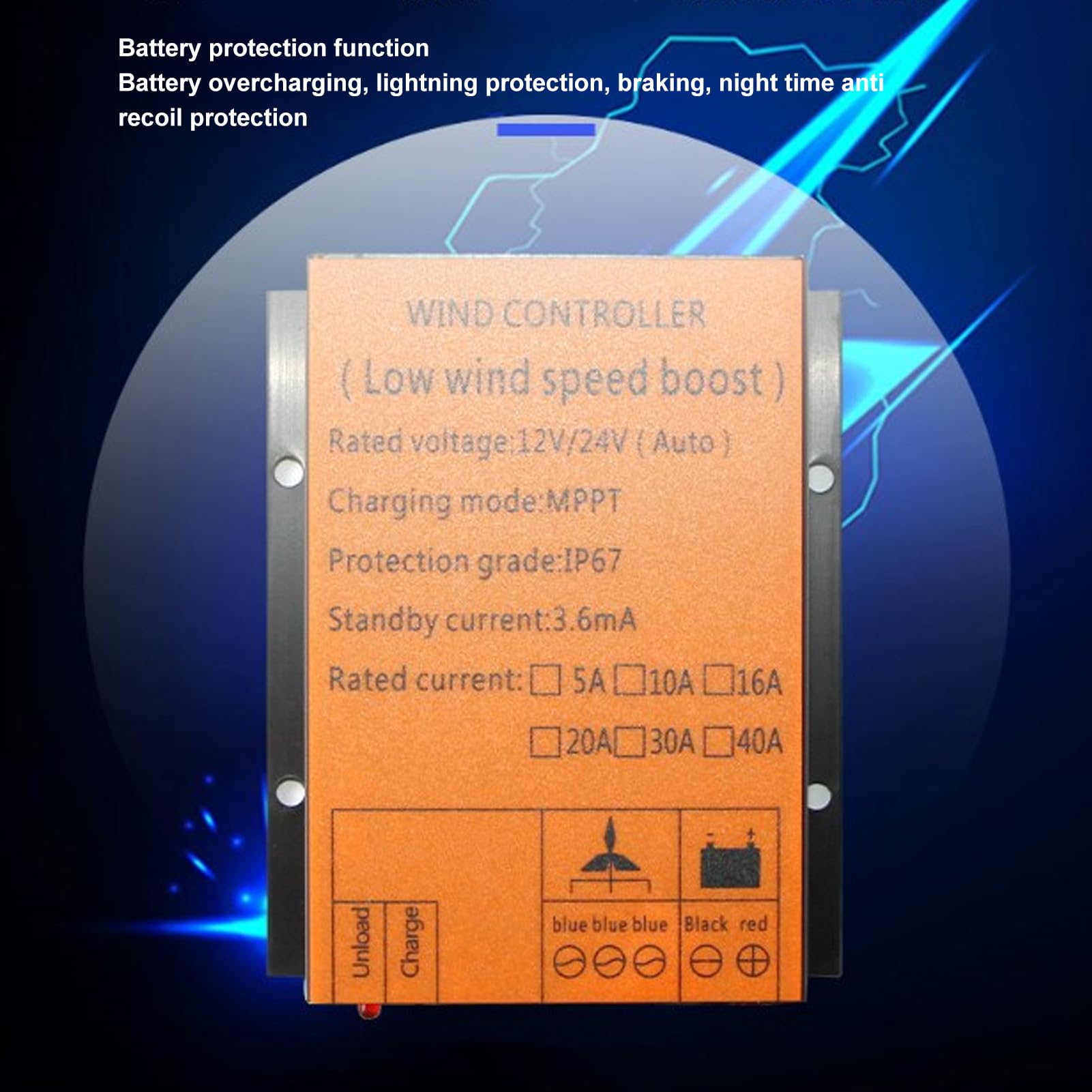 LiebeWH MPPT Wind Controller 16A 12V 24V PWM MPPT Wind Controller Automatische Anpassung für Batterien