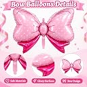 TOYXE Large Pink Bowtie Foil Balloons (Pack of 2) - Pink & White Polka Dot Bow Balloons for Girls Birthday, Baby Shower Party Decor gallery image