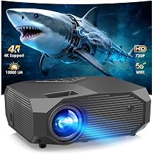 YOWHICK 4K Projector with WiFi and Bluetooth, 20000L Native 720P Outdoor Portable Movie Projector, Smart Video Projector, gray 720p