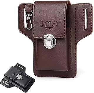 prostuff.in Prostuff.in® Unisex Faux Leather Waist Bag, Casual Solid Color Adjustable Strap Belt Bag with Polyester Lining, Lightweight Gadget Pouch with Key Ring Closure for Men Women Multicolor 1 Pcs-picture-10