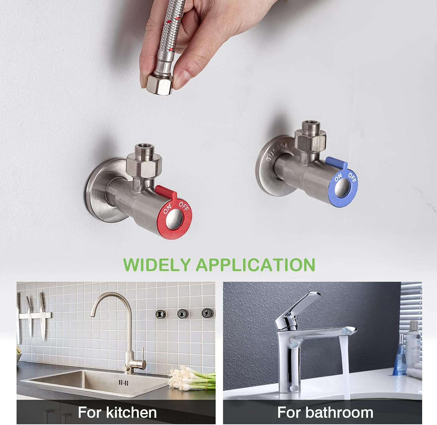 Sink Faucet, Pull Down Kitchen Faucet with Sprayer Stainless Steel rv Kitchen Faucet Single Handle 1 or 3 Hole Kitchen Sink Faucet with Female 1/2 Adapter 2 Pieces, Polished Chrome WEWE