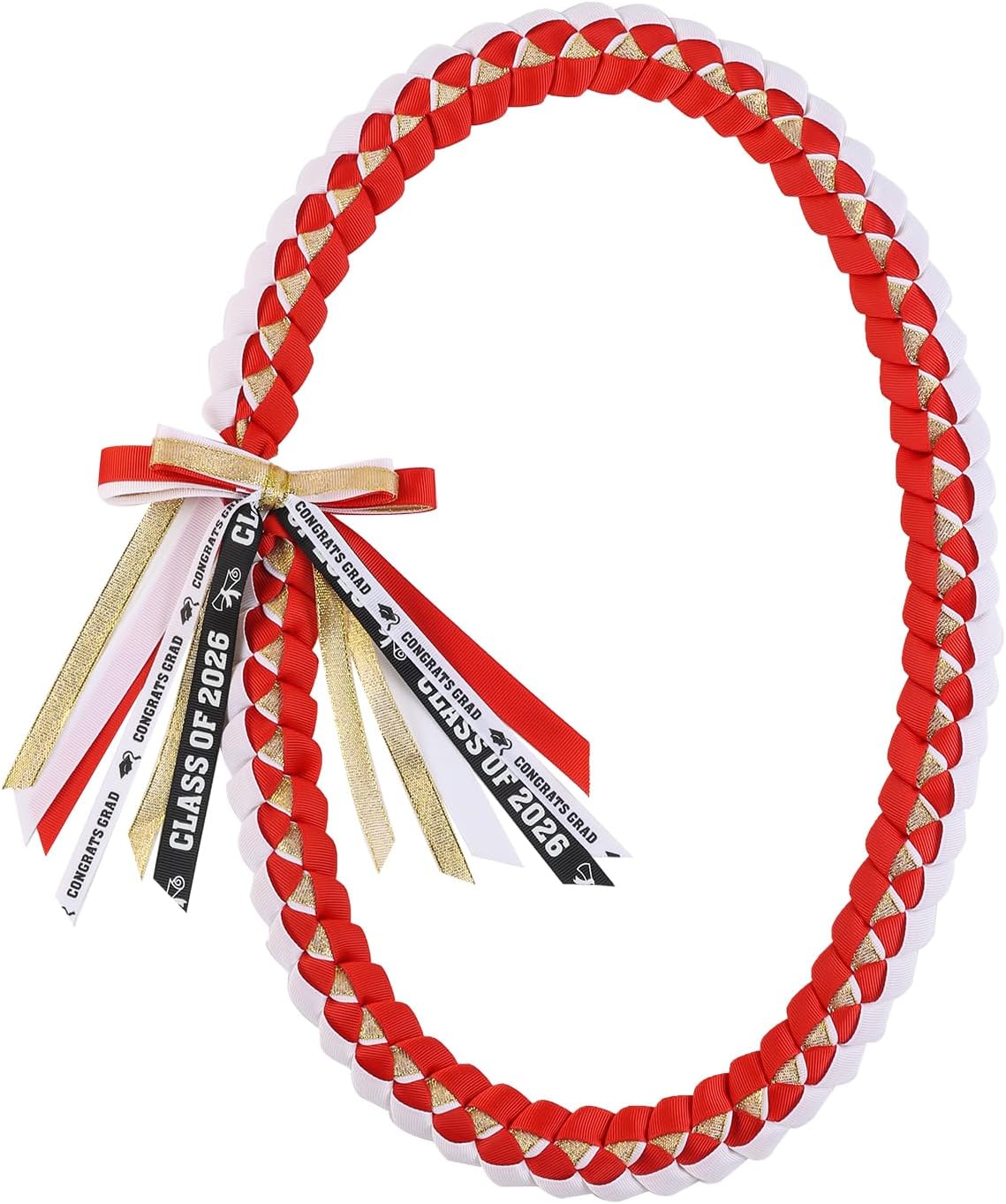 TFTAFAN Graduation Ribbon Lei Graduation Leis Necklace Class of 2026 Graduation Necklace Braided Necklace Graduation Gift Party Accessories for Women and Men