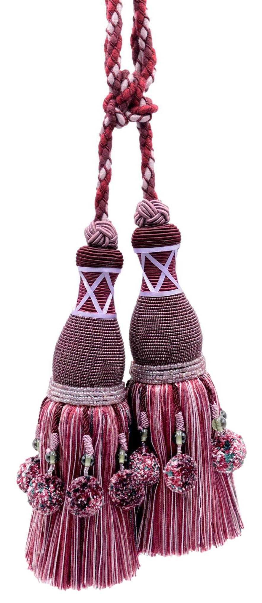 Alzapaños de borla de 25cm Marrakesh TBRW102 rojo acebo VL01