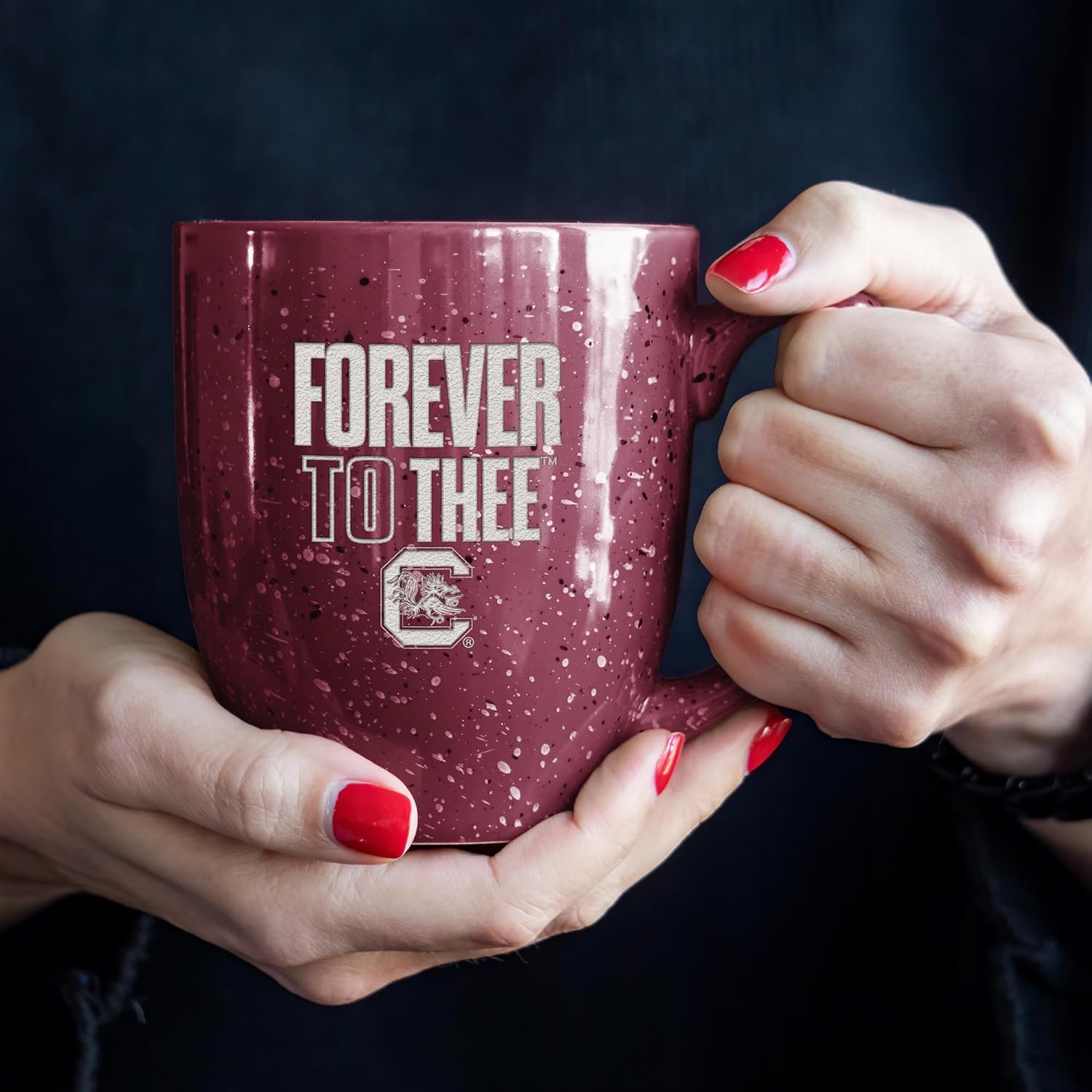 Rico Industries NCAA Team Slogans and Chants 16 oz Team Color Laser Engraved Speckled Ceramic Coffee Mug - Image 4