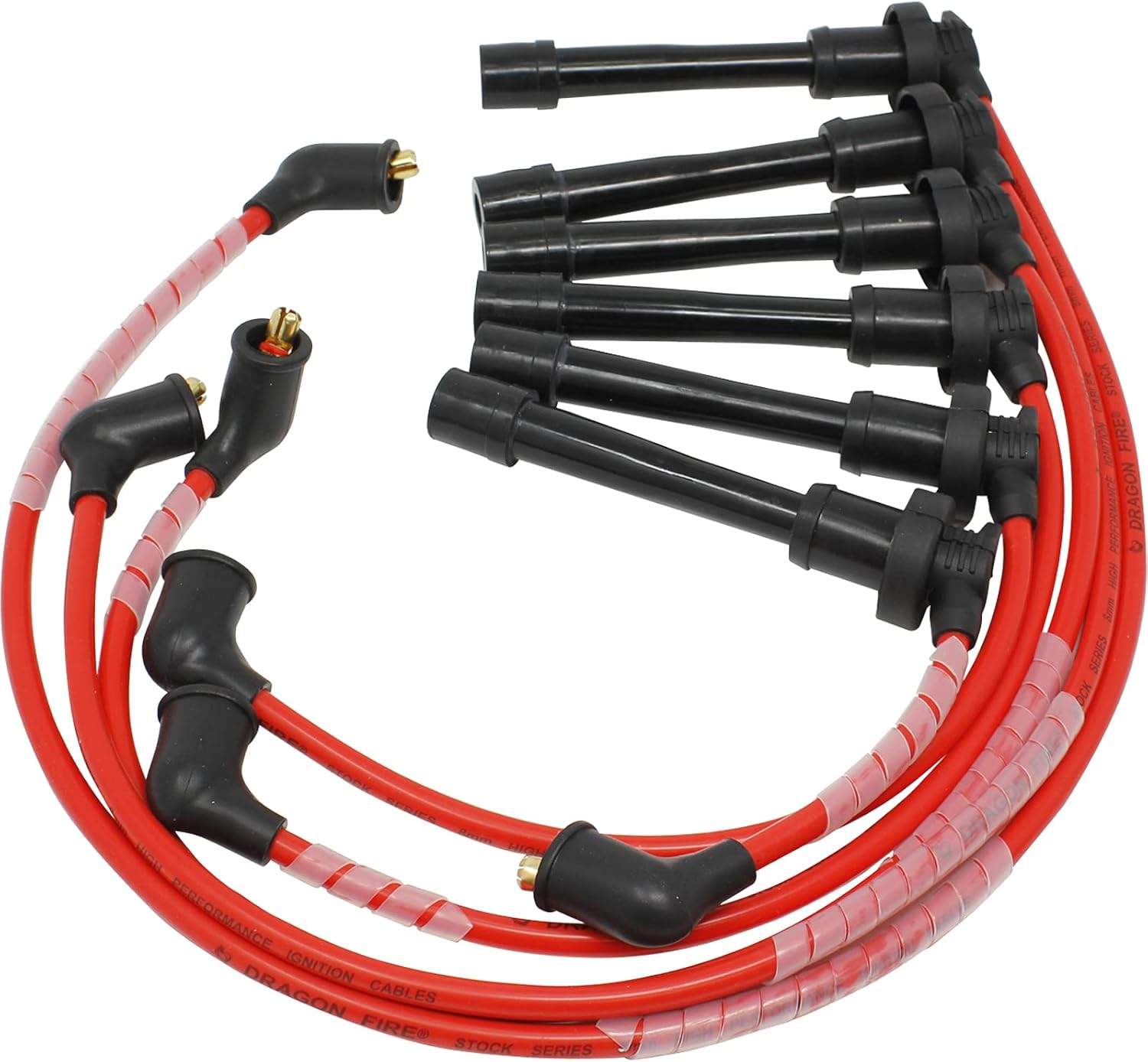 AIP Electronics Dragon FIRE Performance Direct Fit 8.5mm Direct Fit Spark Plug Wire Set Compatible with 1999-2008 Kia Hyundai Magentis Optima Santa Fe Sonata Tiburon 2.5L 2.7L V6 OEM Fit PWJ284