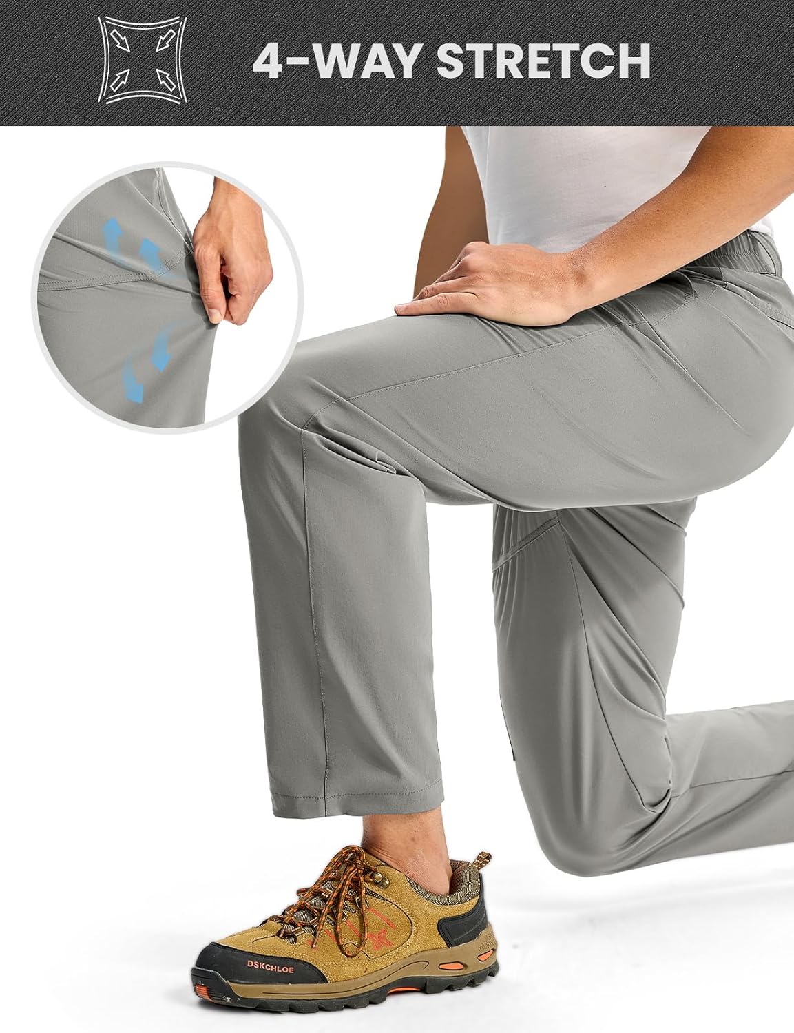 BGOWATU Men's Lightweight Hiking Travel Pants Quick Dry Water Resistant Athletic Joggers Zipper Pockets Cargo Workout Casual - Image 5