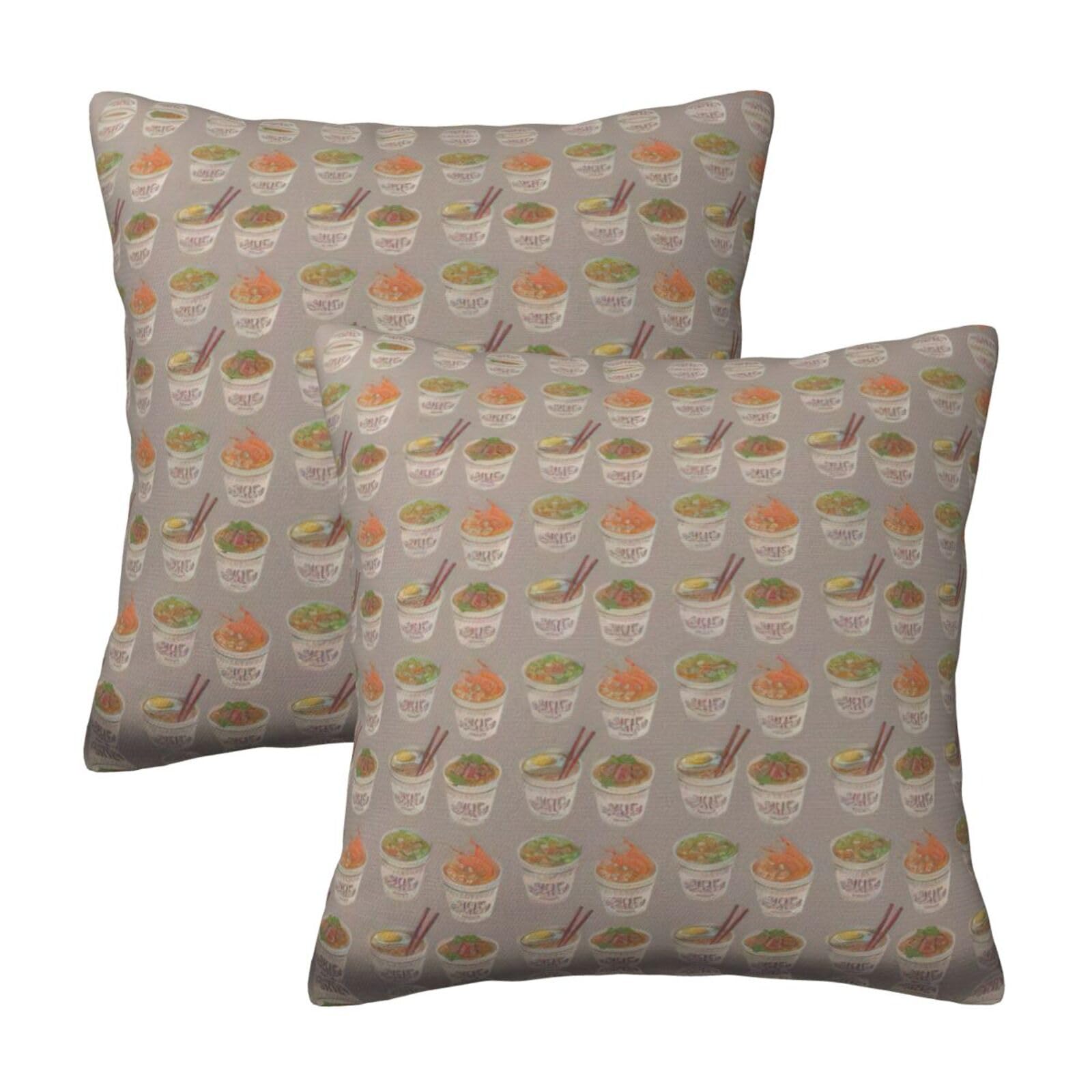 Rrhgipp Black Egg Cup Noodle Ramen Throw Pillow Cases Decorative Cushion Covers Couch Bed Sofa Decoration Xmas Gifts Bed
