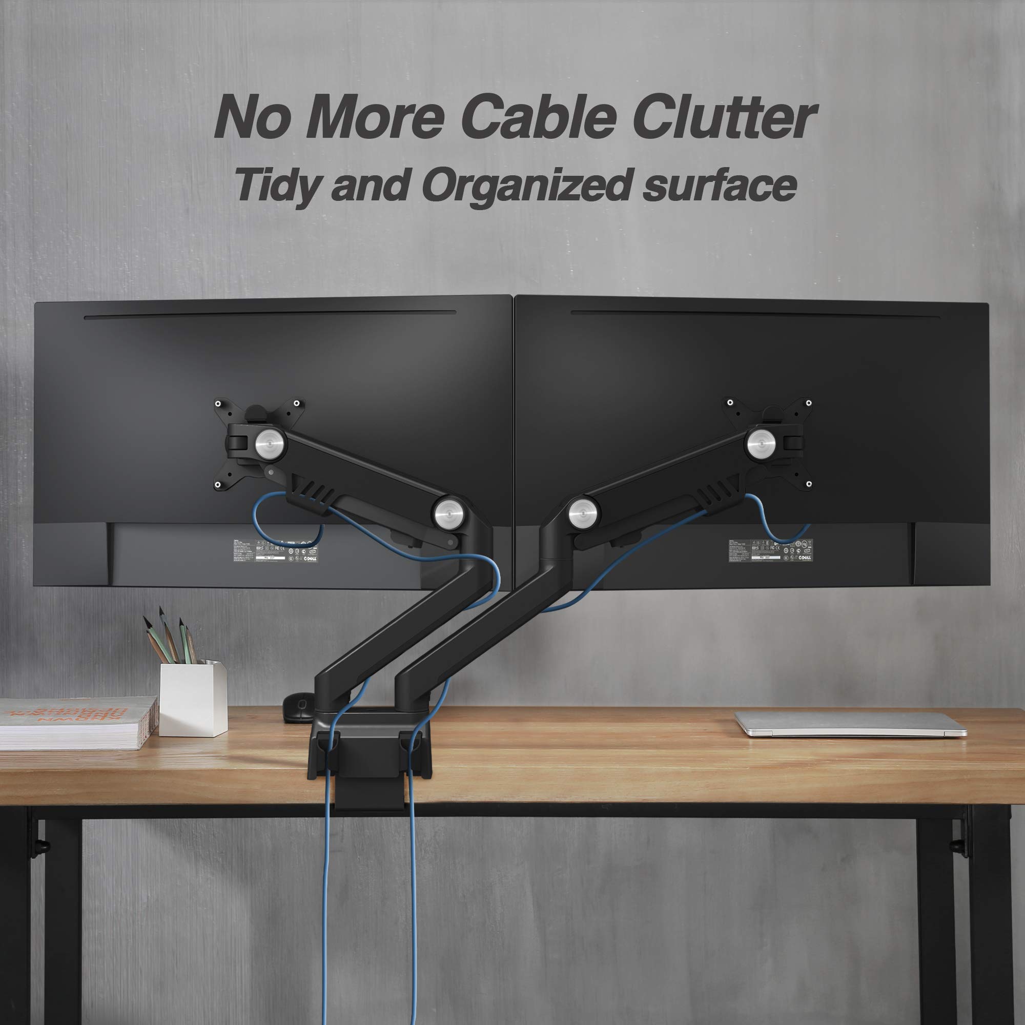 AVLT Dual 13"35" Monitor Arm Desk Mount fits Two Flat/Curved Monitor Full Motion Height Swivel