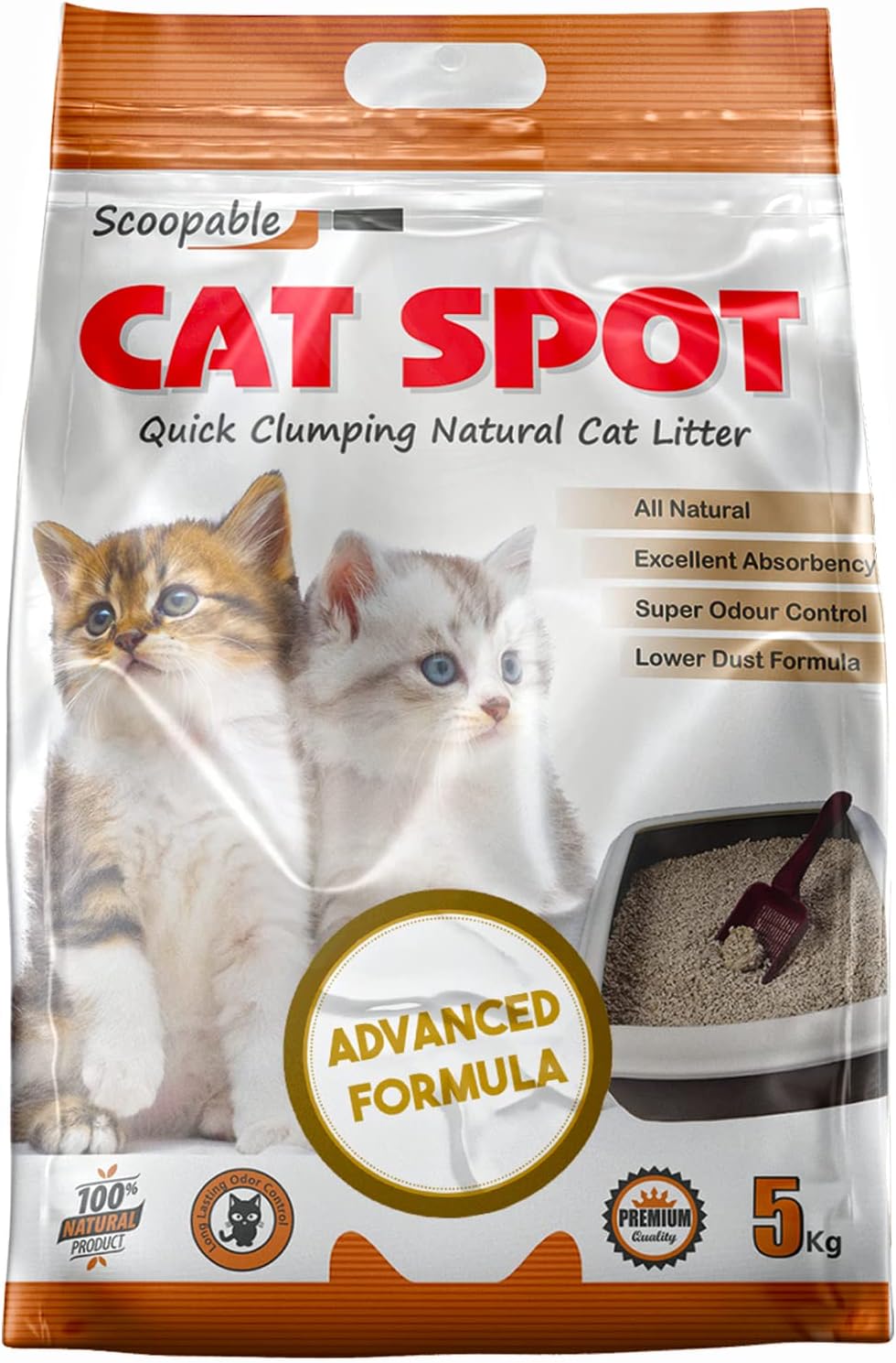 CatSpot Cat Litter (Lavender Fragrance) 5 KGS -Scoopable Smart Bentonite (for Multiple Cats)
