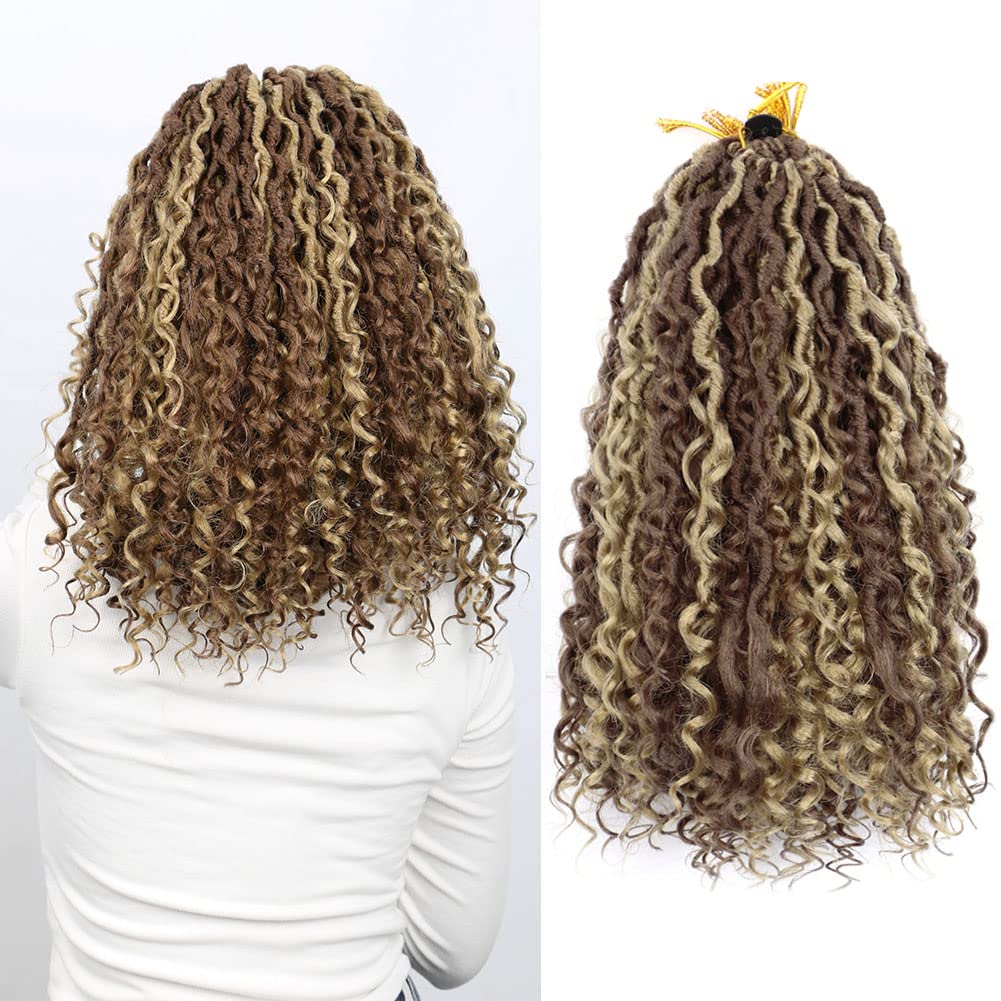 Déesse 14 pouces bouclés Faux Boho rivière Crochet tresses pré-bouclées Hippie Locs extensions de cheveux synthétiques 8 paquets_voghion.com