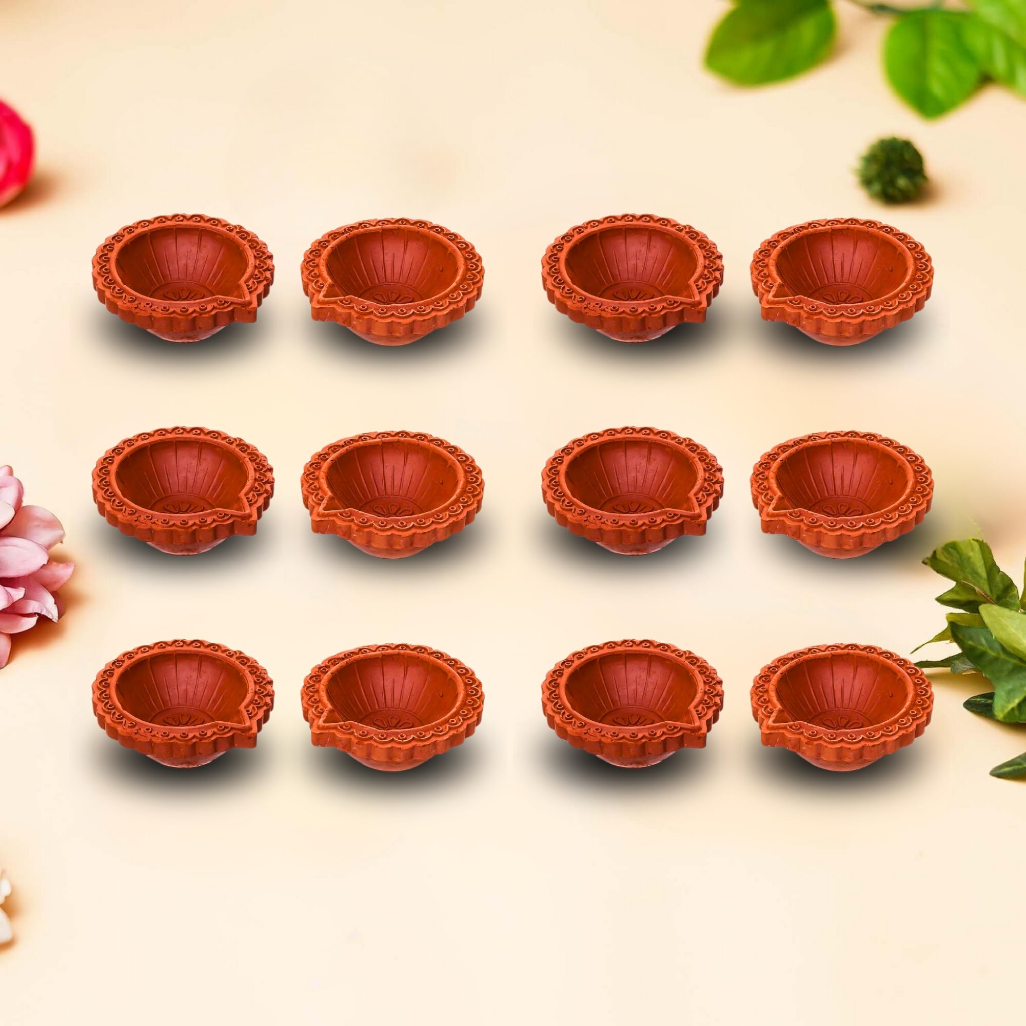 eCraftIndia Decorative Clay Diyas Deepam Oil Lamps, Mitti Diya for Diwali (Pack of 12) (B0DF5SX8DR) Amazon Price History, Amazon Price Tracker