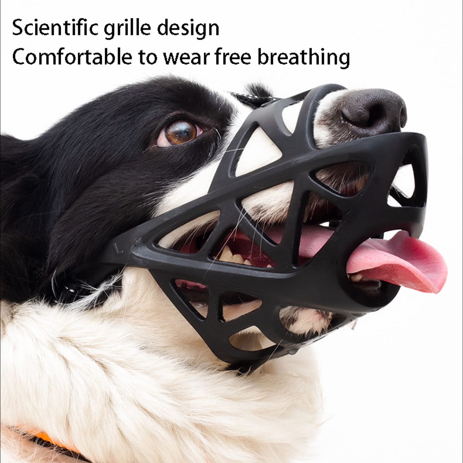 Bozales de Boca de Perro,Bozal De Silicona Suave para Perros, Bozal de Canasta para Perro con Correas Ajustables Evita morder Masticar y ladrar para Perros Grandes.-White||S