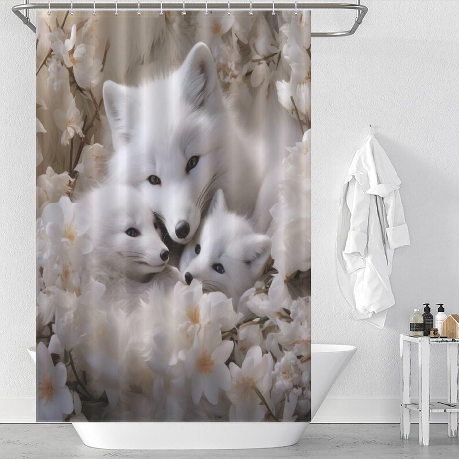 Rideau de douche renard pour une salle de bain enfant ludique