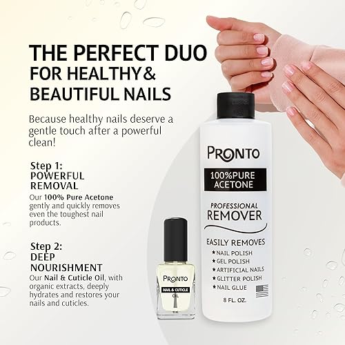 Miniatura 40 de Pronto - Acetona 100 % pura, removedor de esmalte de uñas rápido y profesional, para uñas naturales, gel, acrílicas, esculpidas (8 onzas líquidas)