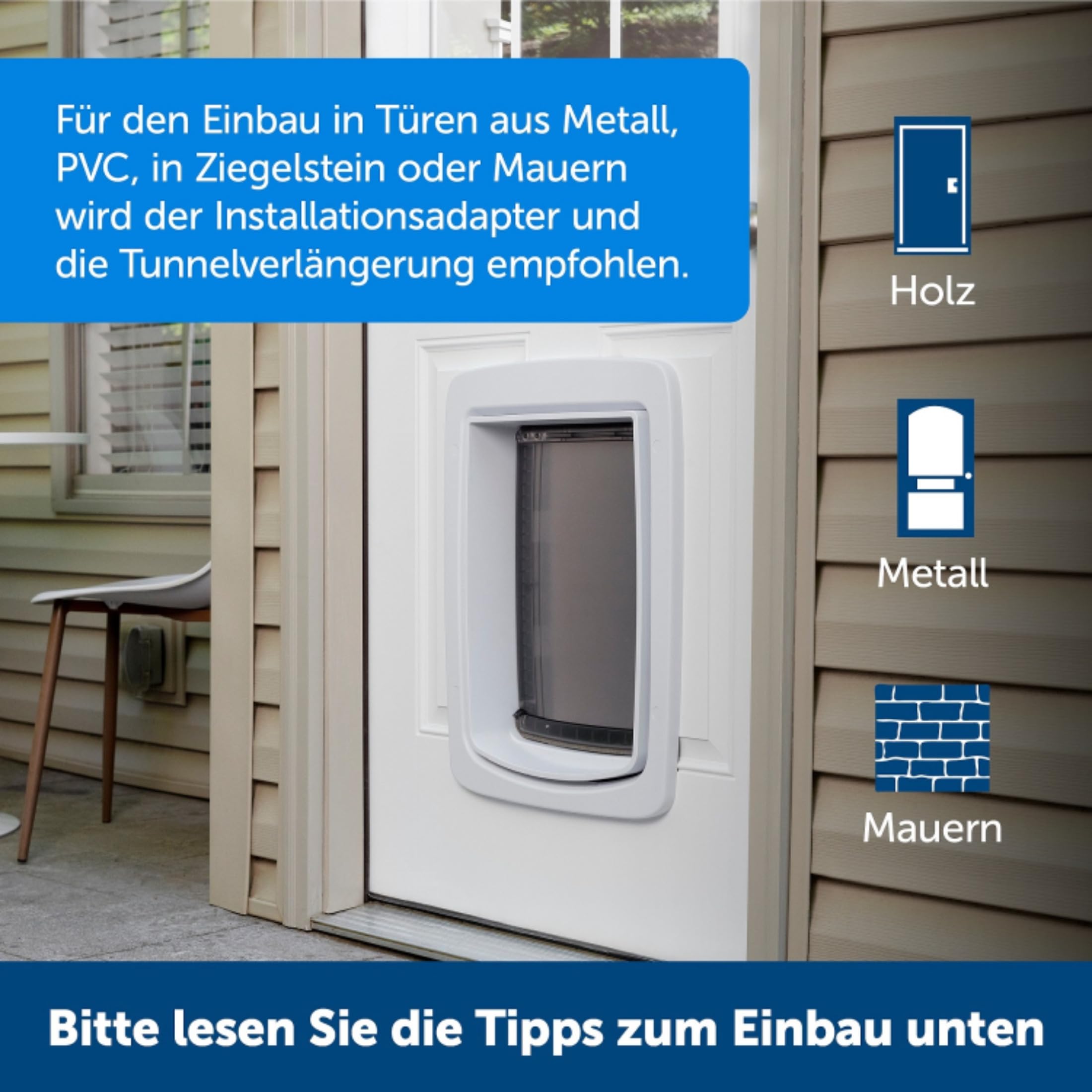 PetSafe SmartDoor Intelligente Haustiertür - App-gesteuert, Selektiver Zugang, Energieeffizient - Groß