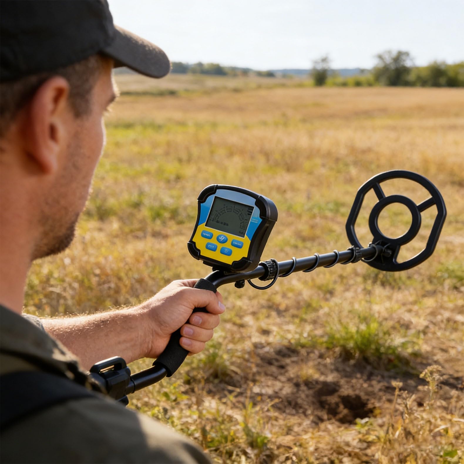 Metal detector con indicazione della profondità delle bobine di ricerca da 10 pollici e più avvisi sonori per un rilevamento accurato Metal Detector con display LCD