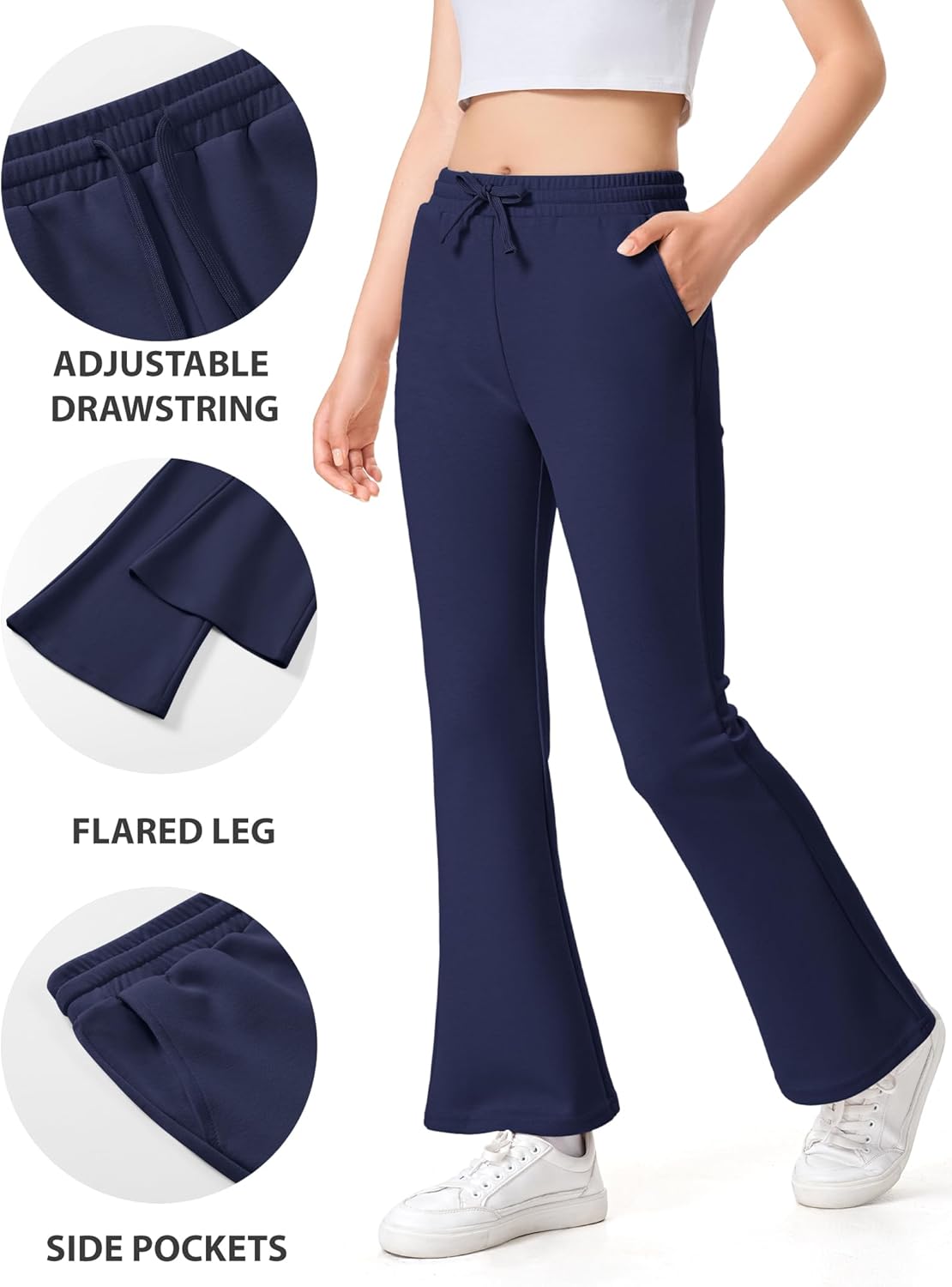 Girls Uniform Pants Flare Sweatpants Joggers Pants Preppy Clothes for Girls 7-14 Years - Image 6