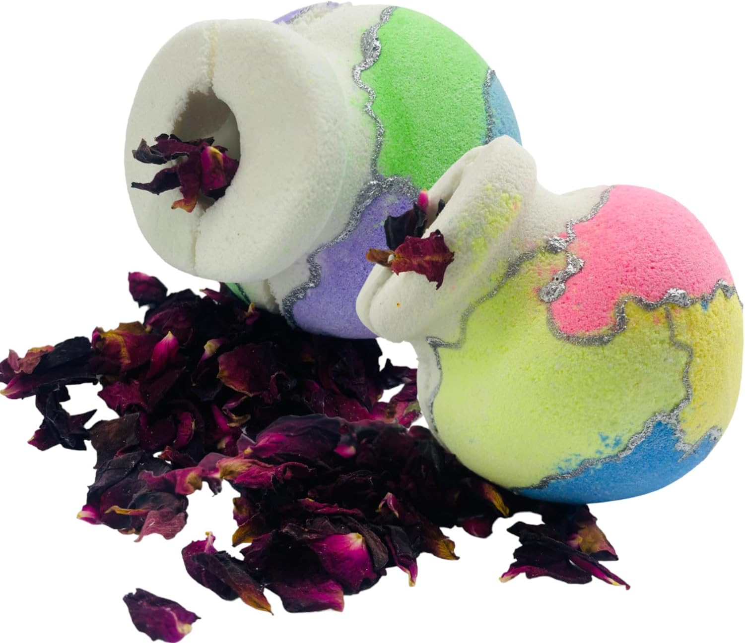 Natural Relaxing Center Filled Magic Pot Bath Bomb for Bath Tub Filled With Rose Patels Refreshing Hot Water Bath Hydrating Moisturizing Enchantins Aromatic Fragrances