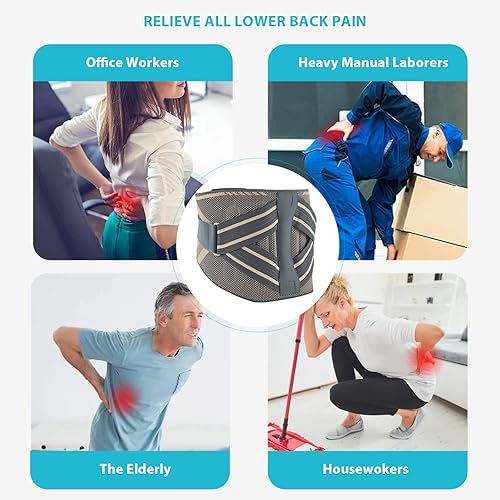 Miniatura 5 de KD Soporte de espalda alivio ergonómico de cinturón de apoyo para la espalda para hernia de disco, ciática, escoliosis, soporte de espalda para