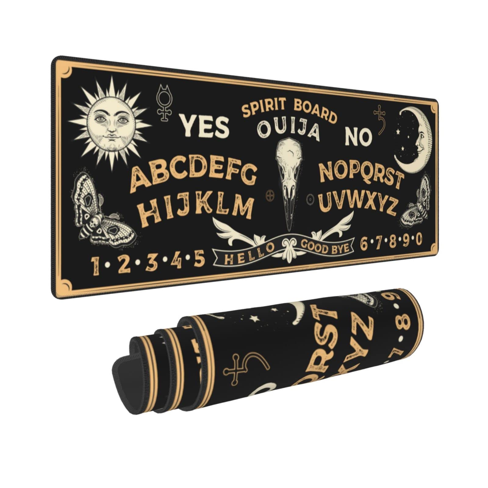 Sun and Moon Mystic Goth Witchy Mouse Pad Extended Large Gaming Mouse Pad XL Oversized Desk Pad Stitched Edges, 31.5 X 11.8 Inch