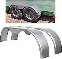 Vista 1 de Juego de (2) guardabarros redondos para remolque tándem Compatibles con ruedas de 13 pulgadas a 15 pulgadas Sin pintar