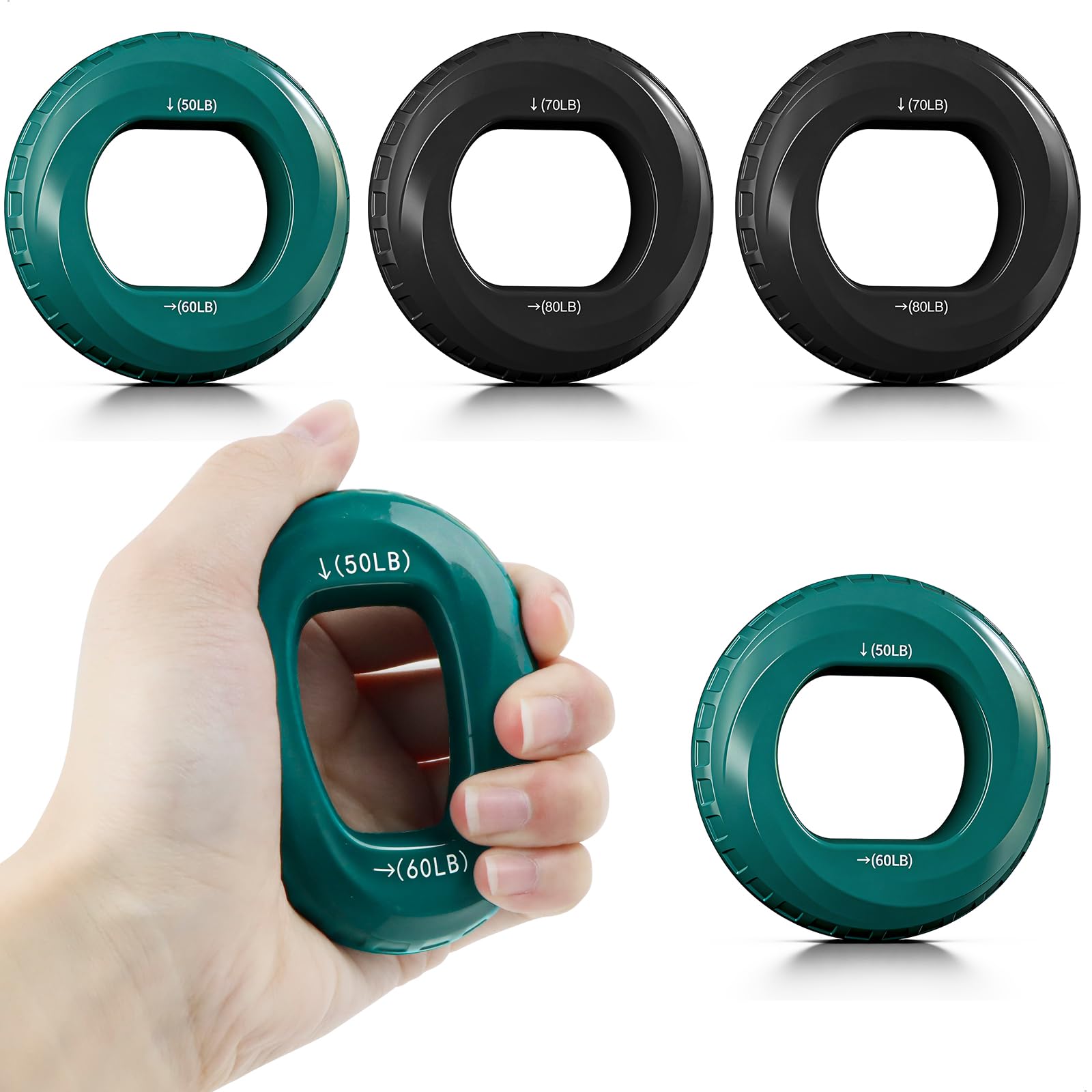 Hand Gripper,Hand Grip,Hand Muscle Trainer, Attrezzo per L'allenamento Della Forza, Attrezzo Portatile per L'allenamento di Avambracci E Mani, Allenamento Con Il Peso Corporeo,4 Pezzi