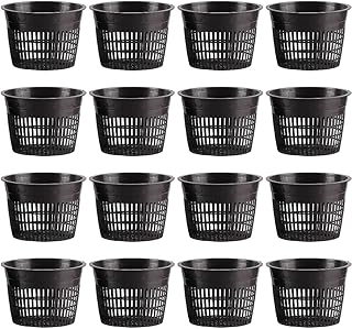 Mesh Net Cup 6 Inch 16-Pack Heavy Duty Nursery Pot Garden Pots for Plants Hydroponics Supplies Net Pots