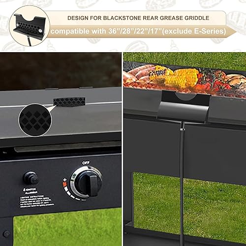 Miniatura 2 de YCQQPRO Recogedor de grasa para Blackstone, embudo de drenaje de grasa trasero para parrilla plana Blackstone, accesorios Blackstone, puerta de
