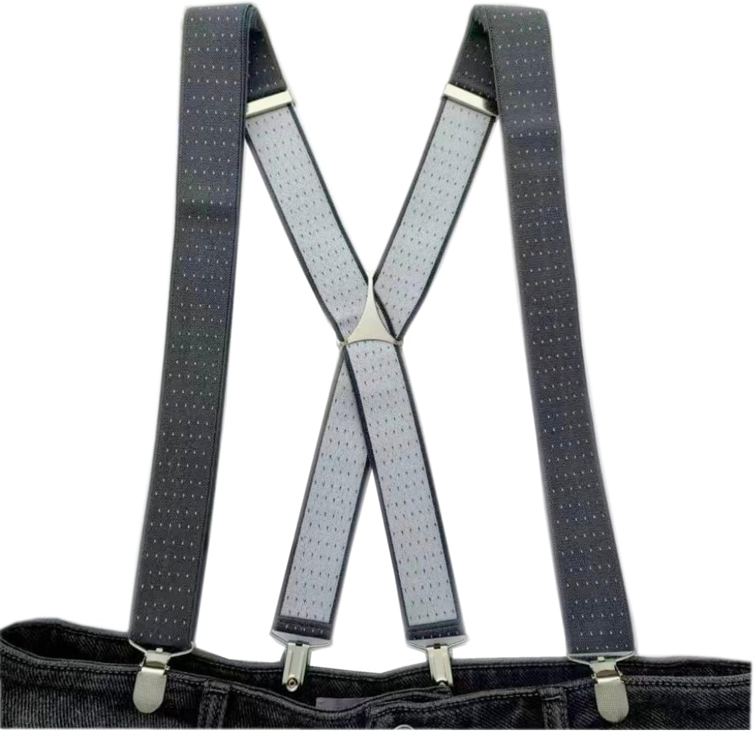 Premium Elastic Jacquard Suspenders Men Women, Adjustable X-Back No Slip, Wedding Office Daily Casual