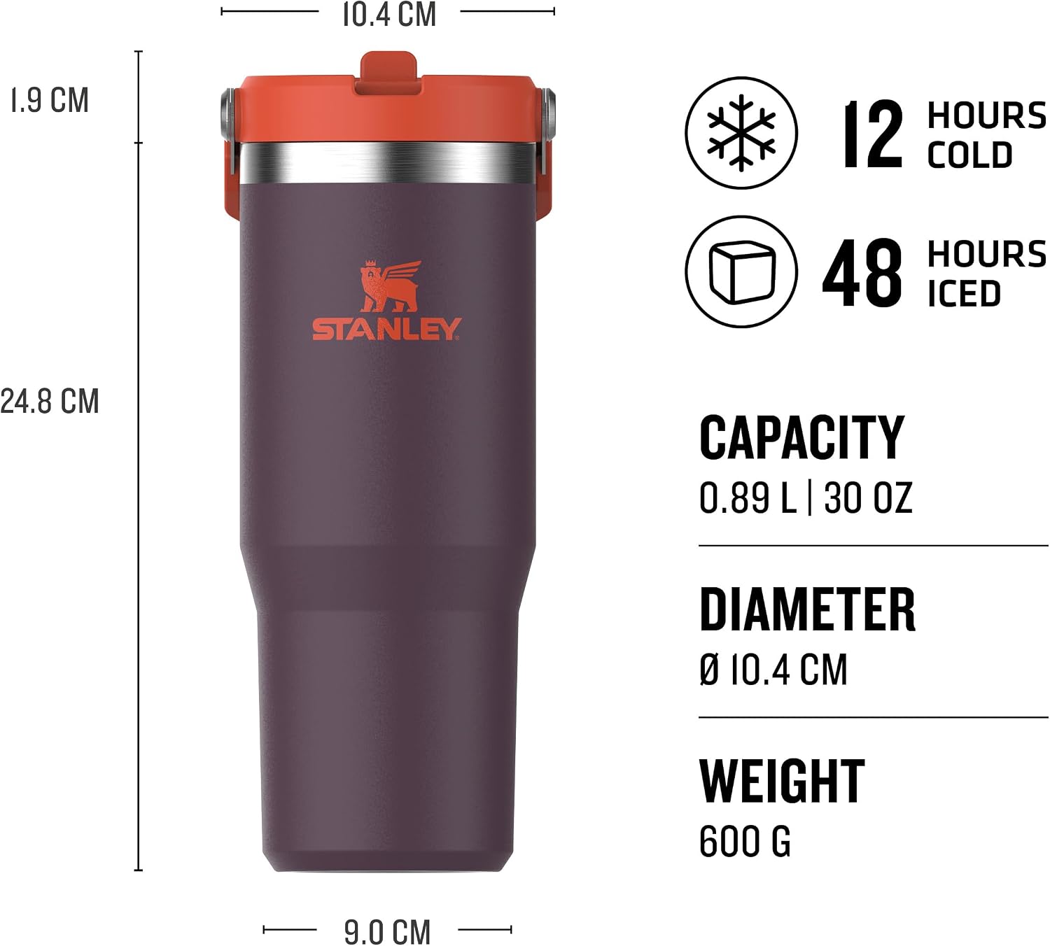 Stanley IceFlow Flip Straw Tumbler Pipetli Termos Bardak, 0.89 L
