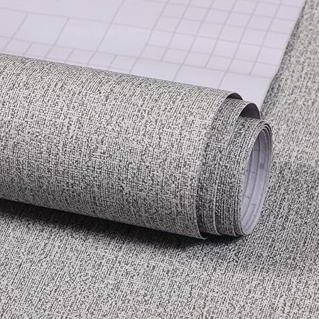 Amazon Co Jp 15 7 197 防水テクスチャ布壁紙粘着性壁紙リムーバブル壁紙カウンタートップライナーインテリアホイル壁紙グレー Diy 工具 ガーデン