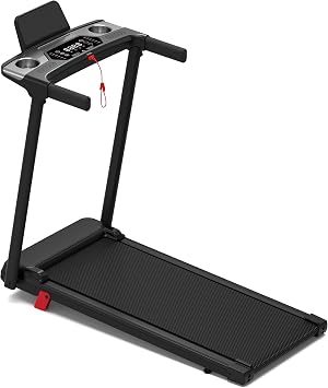 Portable Treadmill with Handle, 3.0HP Walking Pad Treadmill, Electric Compact Treadmills,Treadmills for Home Small Space with 12 Preset Programs, Walking Pad with Handle,300 LBS CapacityBlack