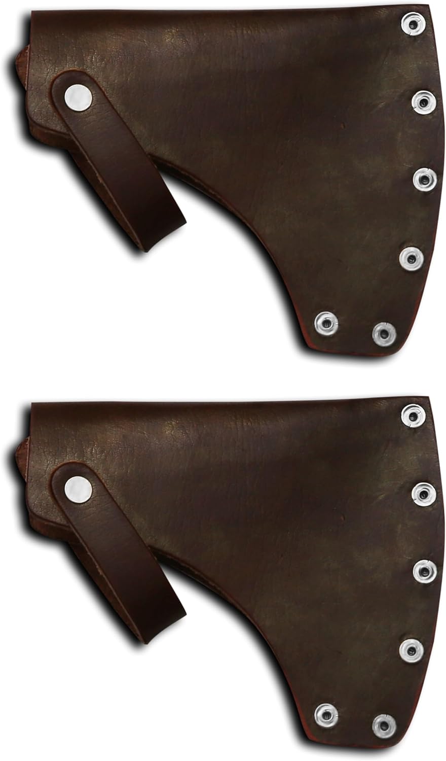 Genuine Leather Axe Head Cover - Hatchet Sheath for Outdoor Camping Blade Protection - Portable Small Hatchets Sheath with Belt Loop Axe Protector, Brown -2 Piece