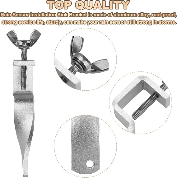 Rain Sensor Gutter Mount Bracket, Fits for Hunter Wireless rain Sensor, Mini Clik, and Solar Sync Sensor -2 Pcs