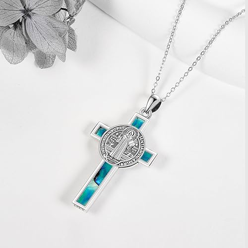 Vista 4 de Collar de Santa MuerteSan Miguel para hombres y mujeres, plata de ley 925, collar con colgante de Santa Muerte, amuleto de guerrero, regalo