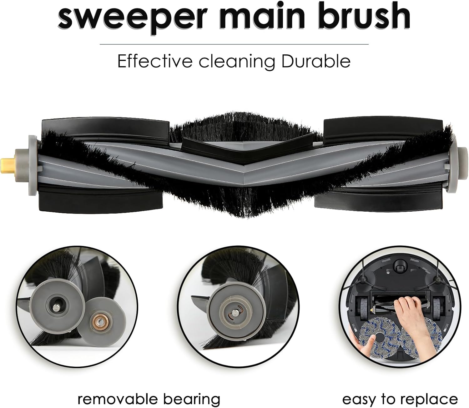 (4 Pieces) X1 Omni Roller Brush Compatible with ECOVACS DEEBOT X1/ X1 Omni/ X1 Turbo/ X1 PRO Omni/ T10/ T10 Omni/ T10 Plus/ T20/ T20 Omni. Main Brush Robot Vacuum Cleaner Replacement Parts