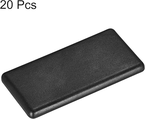 Miniatura 4 de uxcell Tapa de extremo de extrusión de aluminio rectangular de plástico estándar Negro 1.181x2.362 in 20pcs
