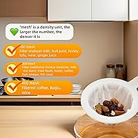 Vista 3 de High Density Ultra-Fine Nylon Mesh Strainer Set - 3 in 1 (100/200/400 Micron) -Nylon Mesh, 100/200/400 Mesh for Coffee, Honey, Wine,Milk, Juice