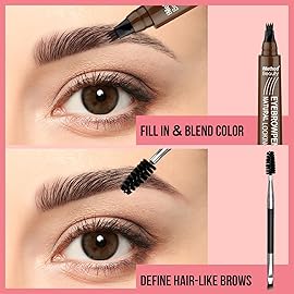 iMethod Microblading Eyebrow Pen - Eyebrow Pencil Magical Upgraded Eye Brow Pencils for Women with 4 Fork Tip & Spoolie Brush for Natural-Looking Hair-Like Defined Brows, Last All-Day, Black Brown