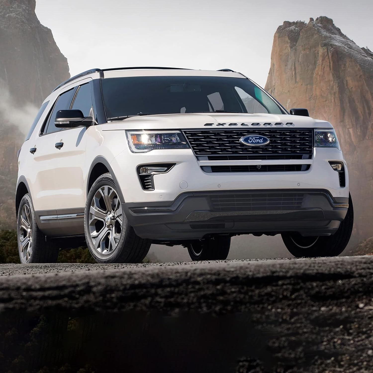 DLAA Fog Lights Led For Ford Explorer 2018 2019 Front Fog Lamps Kit Car Styling Spot Light With Cables, Clear Lens - 1 Pair