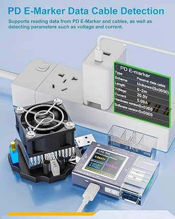 Eversame USB Tester, Type-C/USB 2 in 1 Fast Charging Protocol Voltmeter Power Meter Digital Display Multi-Function Phone Charger Capacity Monitor DC0-50V/0-6.5A, PD2/PD3/PPS/QC2.0/QC3.0/FCP/SCP/AFC