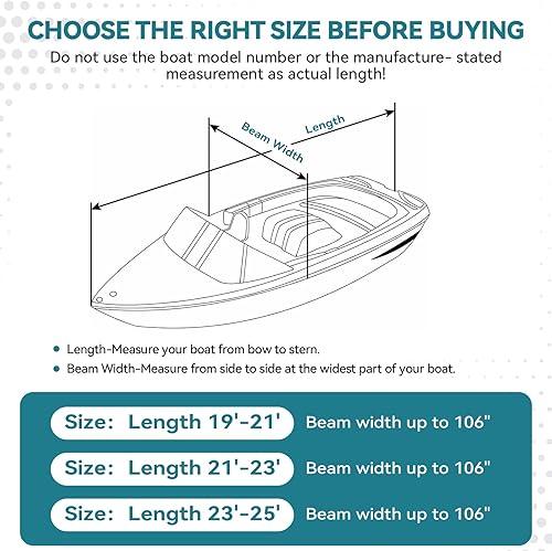 Miniatura 8 de 900D T-Top - Cubierta para lancha 100% impermeable, remolcable rígido con 19 correas resistentes al viento, cubierta de motor para consola central