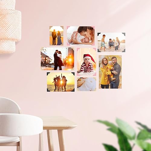 Miniatura 12 de GOONAVI 10 hojas de 240 esquinas de fotos doradas brillantes sin ácidos, montaje autoadhesivo para suministros de álbumes de recortes de boda, álbum
