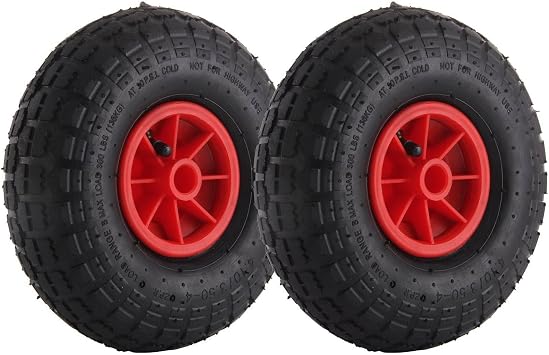 CROWNSHOP Wheelbarrow Wheel 10 Inch Trolley Wheels Replaceable