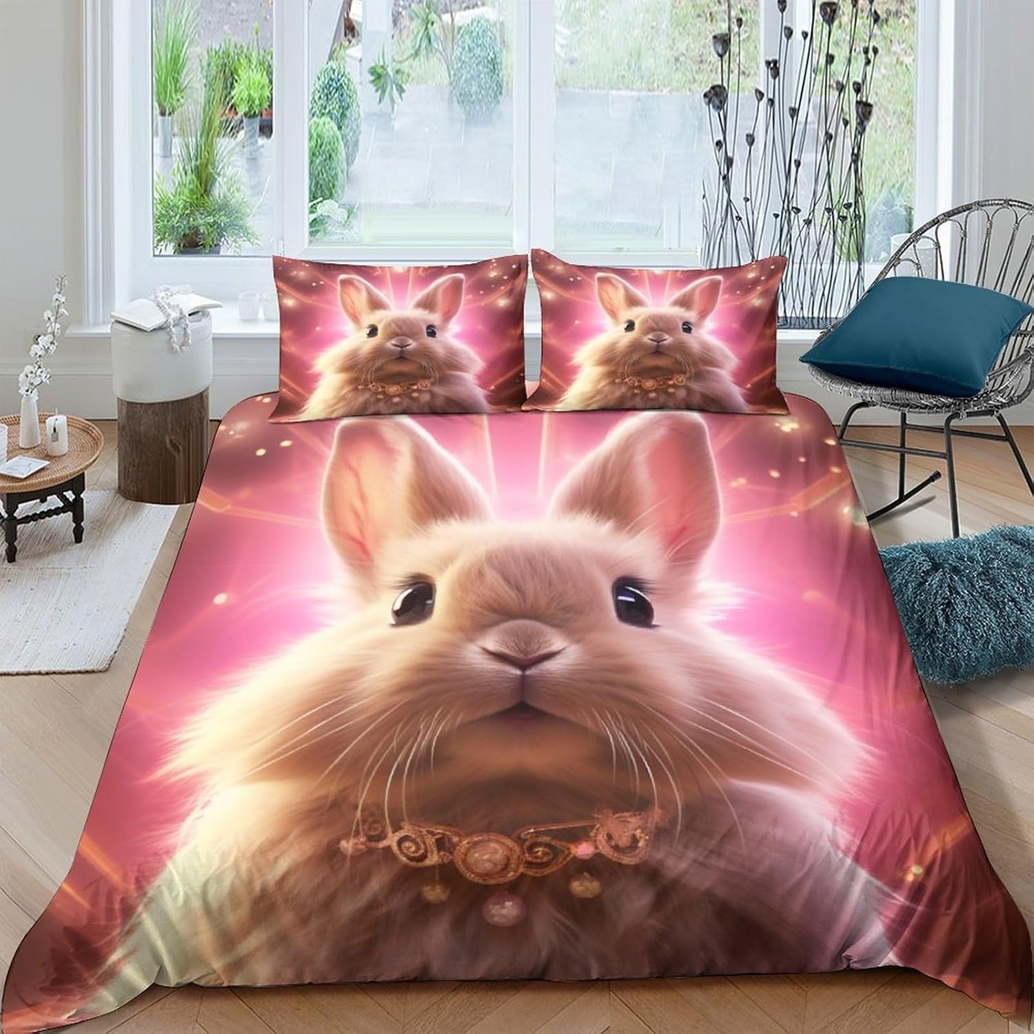 Housse de couette lapin parures de lit ado adulte ensemble de literie microfibre 260X230 cm